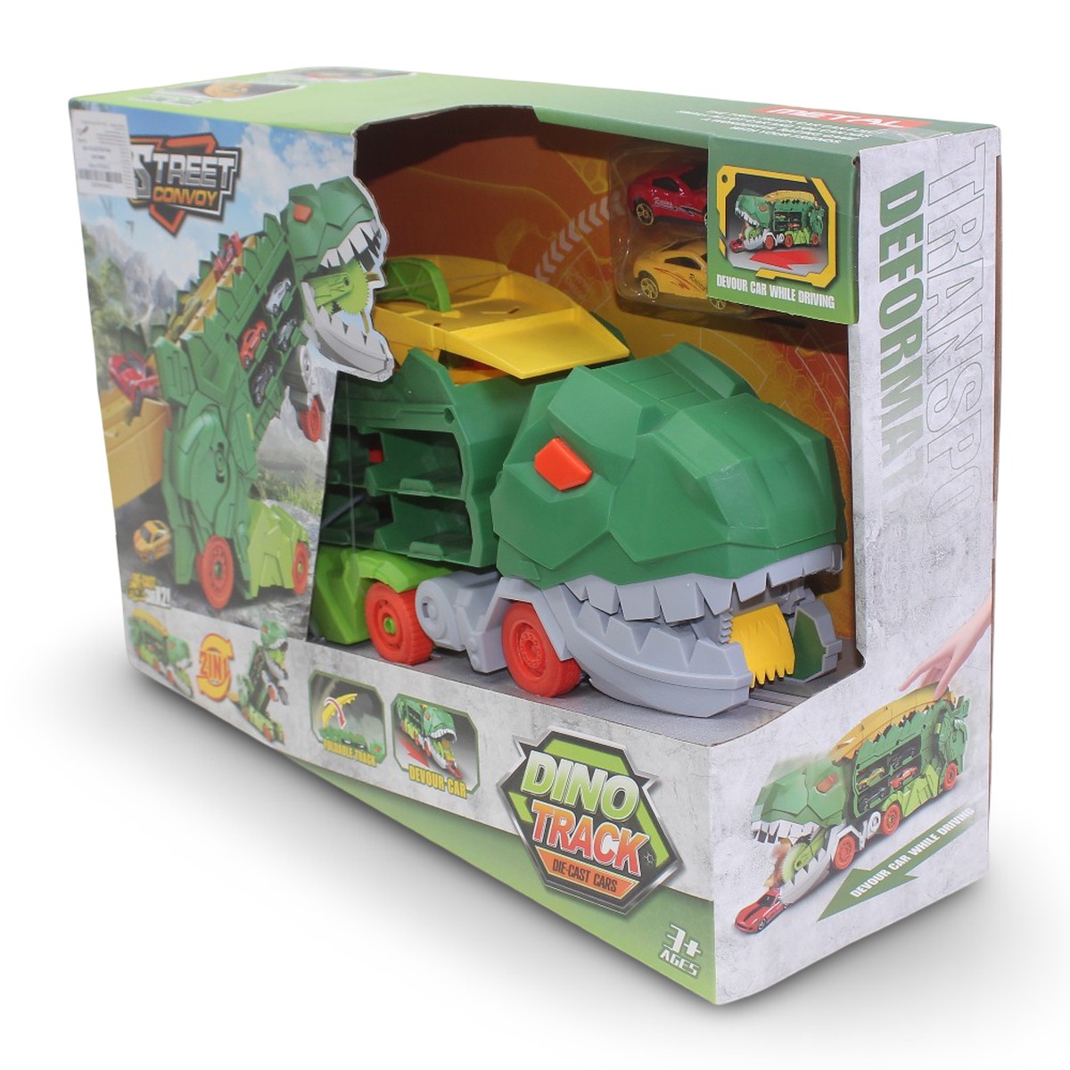 Dino Track Ejection Rail Container Car with 2 Alloy Cars