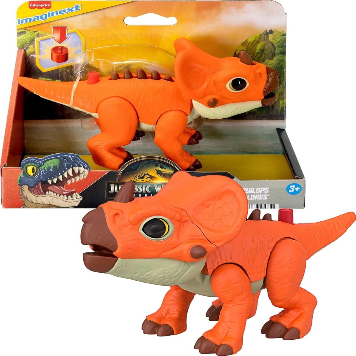 Imaginext Jurassic World Rebirth Aquilops Dinosaur Action Figure