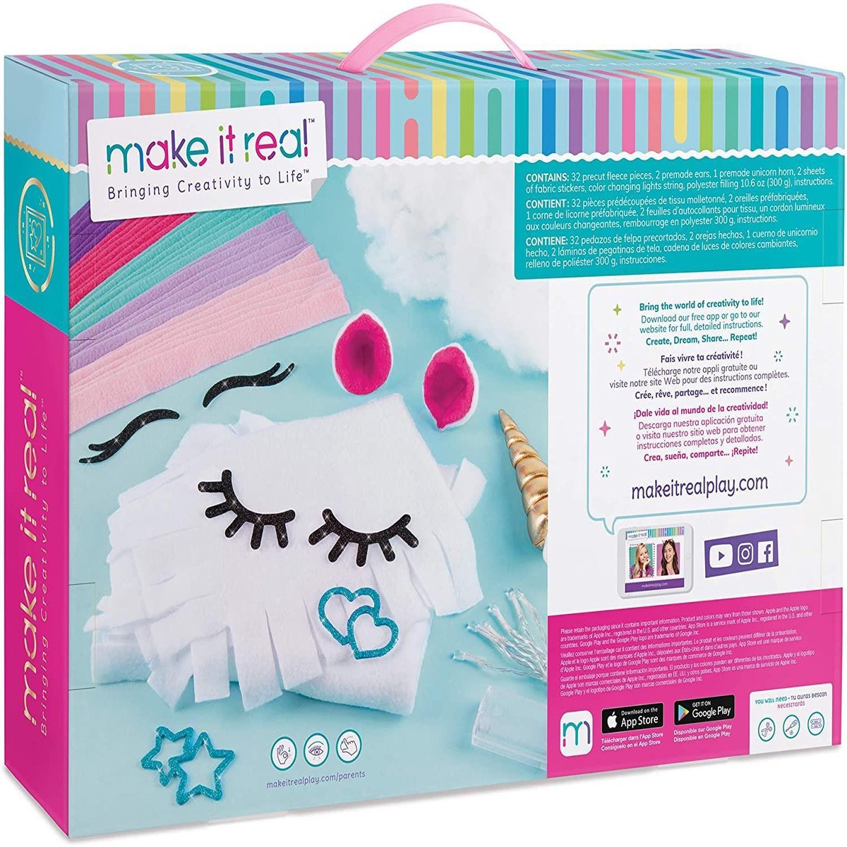 Make It Real Light Up Unicorn Pillow
