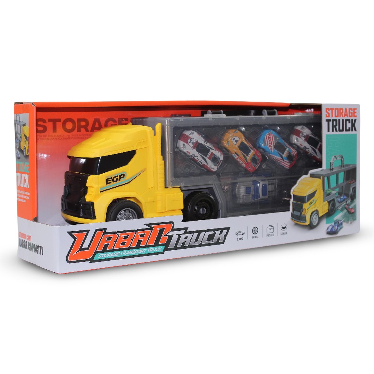 Urban Transport Truck Toy Set with 5 Cars