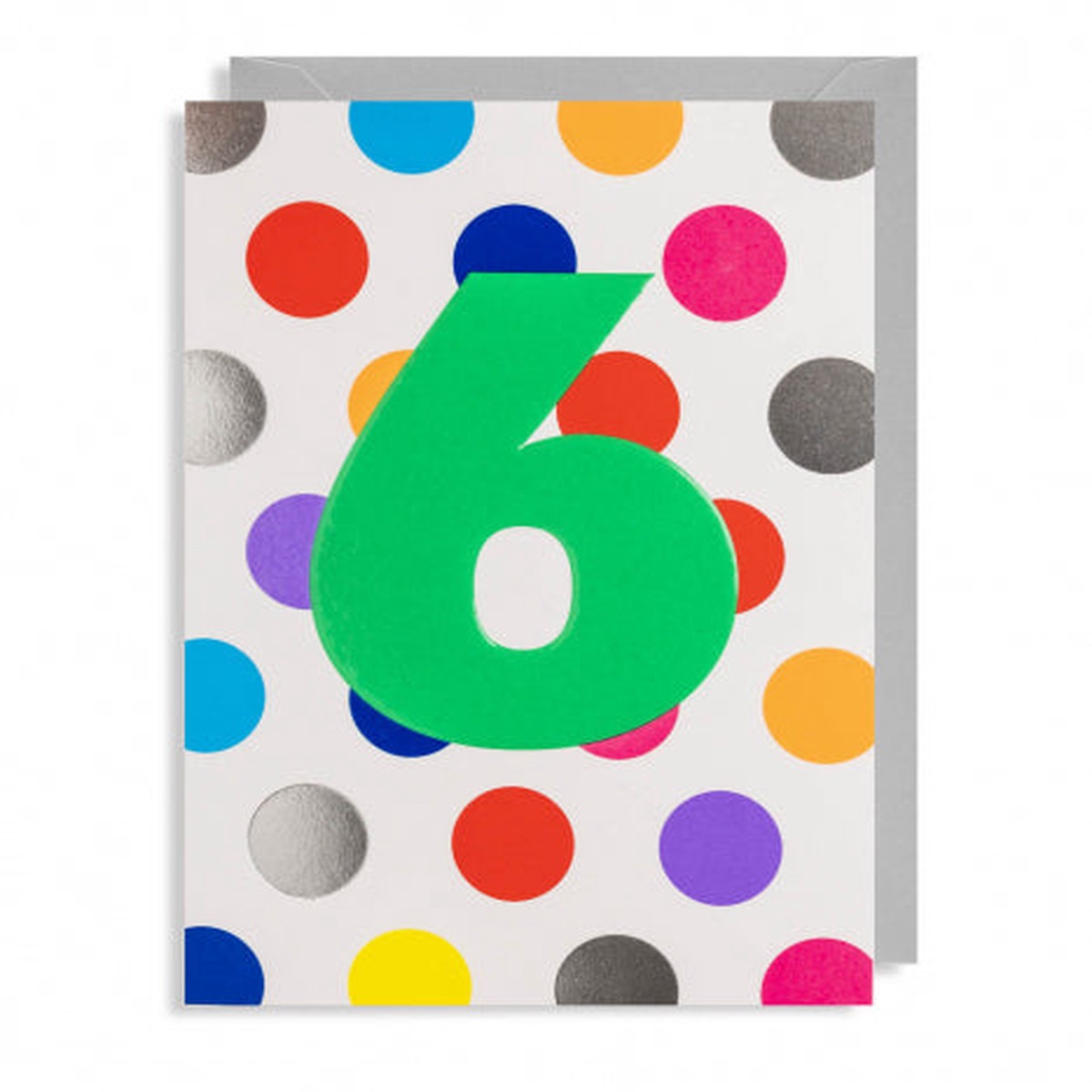 Birthday Card - Age 6 Polka Dot