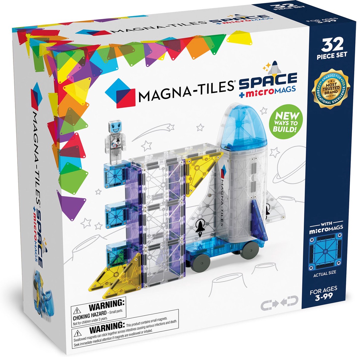 Magna-Tiles Space MicroMAGS 32 Piece Set