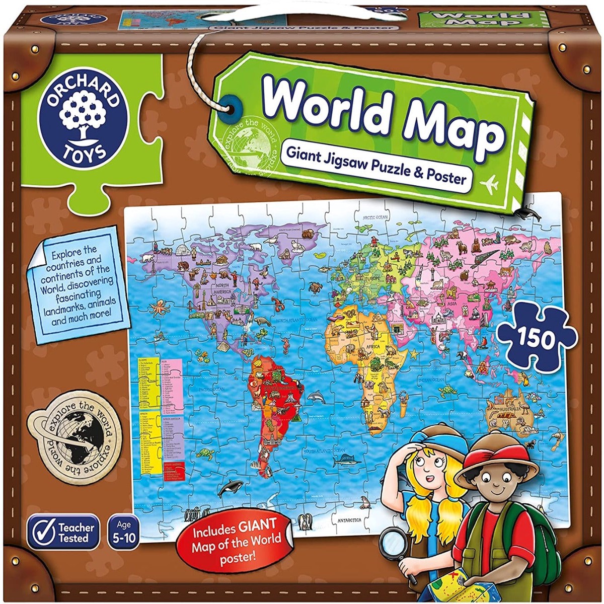 Orchard Toys 280 World Map Puzzle And Poster 150 Piece Puzzle