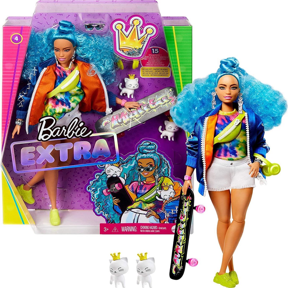 Barbie Extra Blue Curly Hair Doll