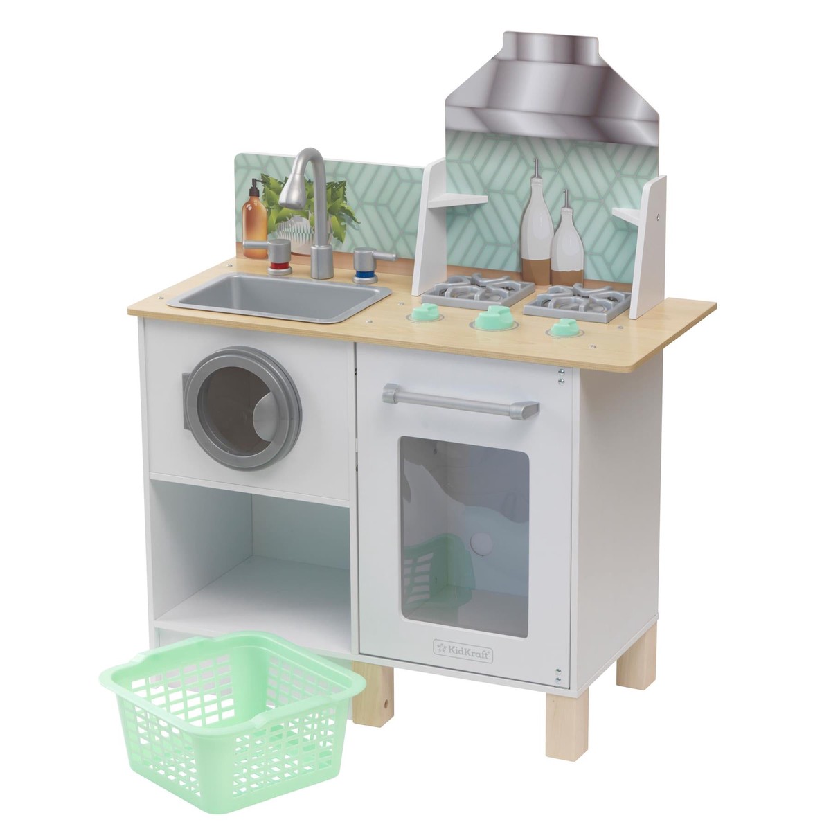 KidKraft Wooden Whisk Wash Play Kitchen Laundry
