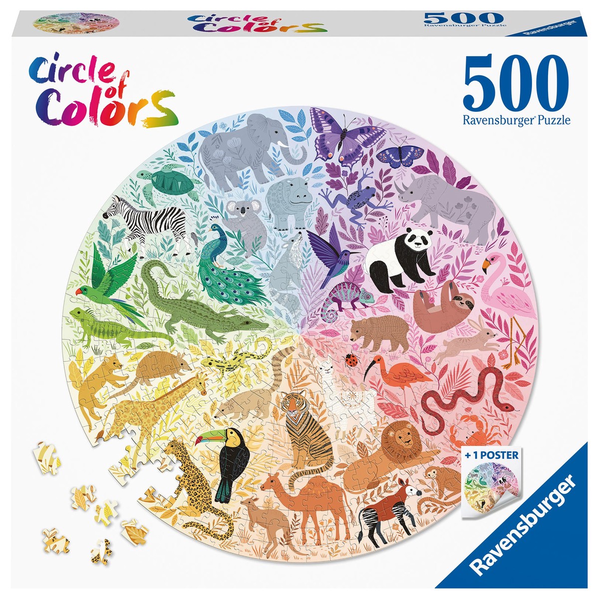 Ravensburger 171729 500 P Circle of colors-Animals