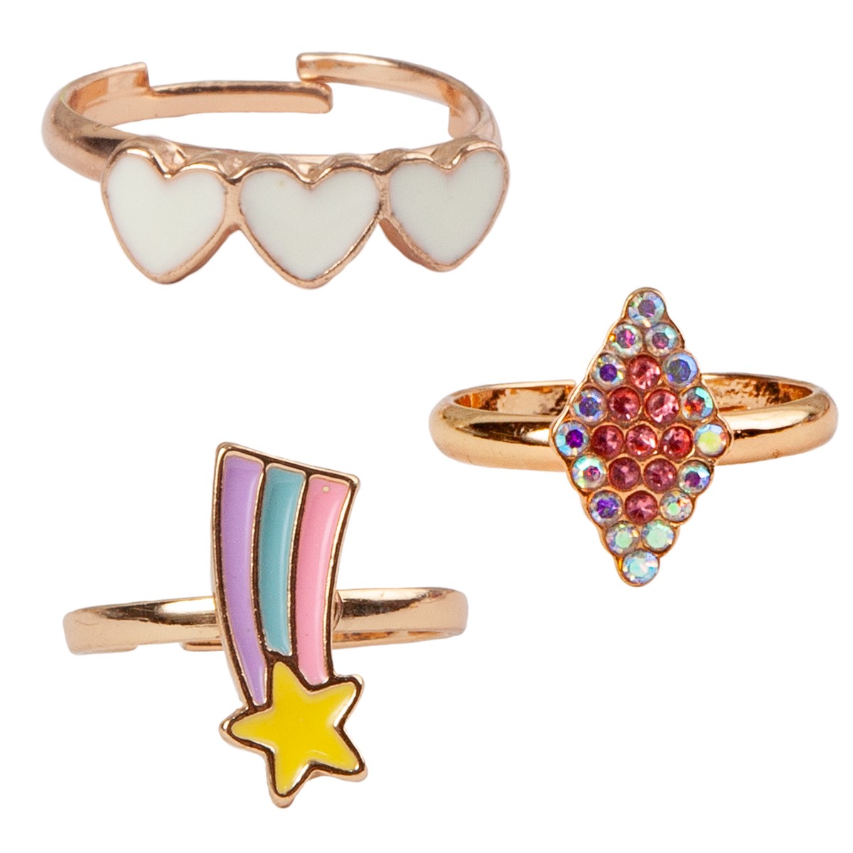 Boutique Ring - Heart Star 3 Pcs