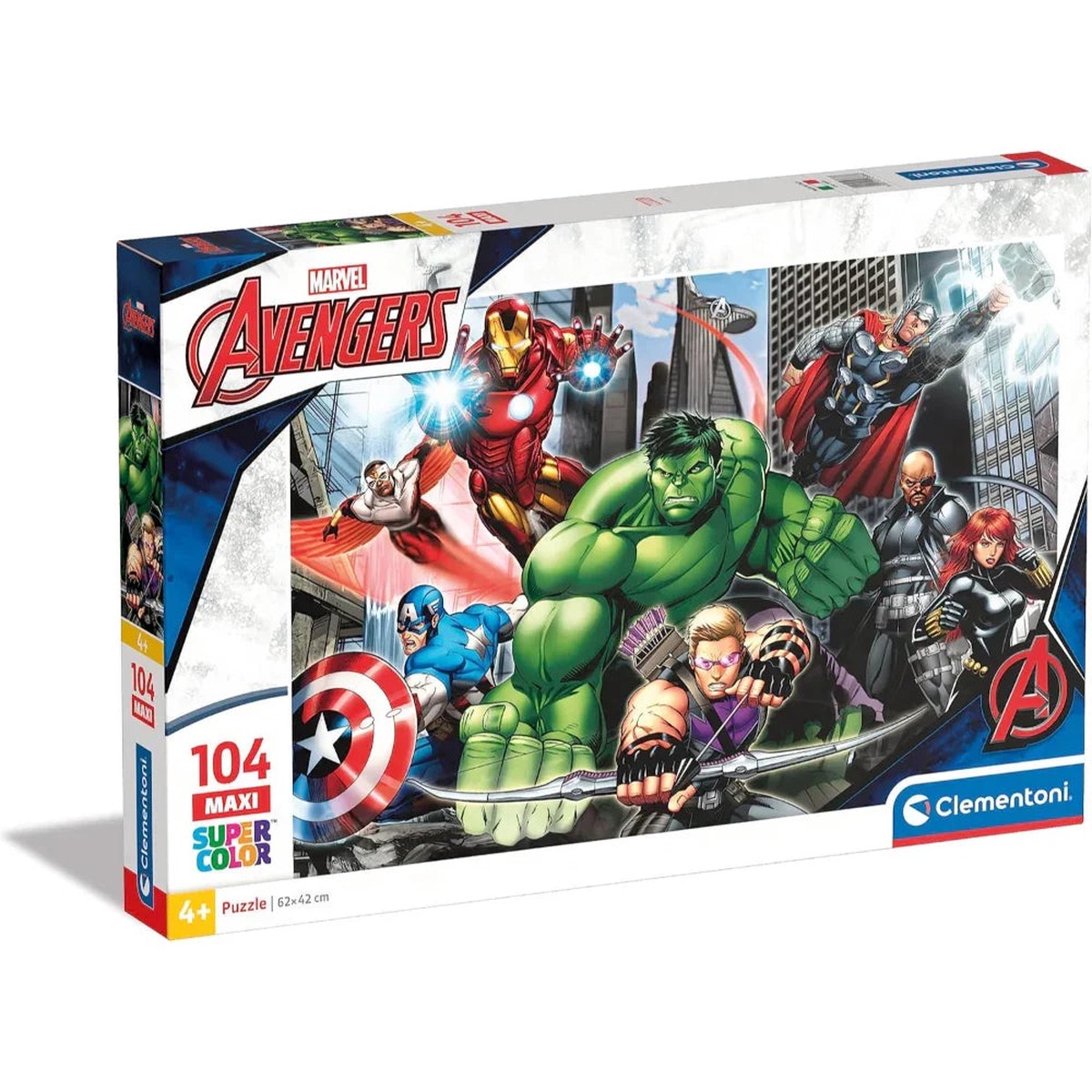 Clementoni Avengers Maxi Super Color 4-in-1 Puzzle 104 Pcs