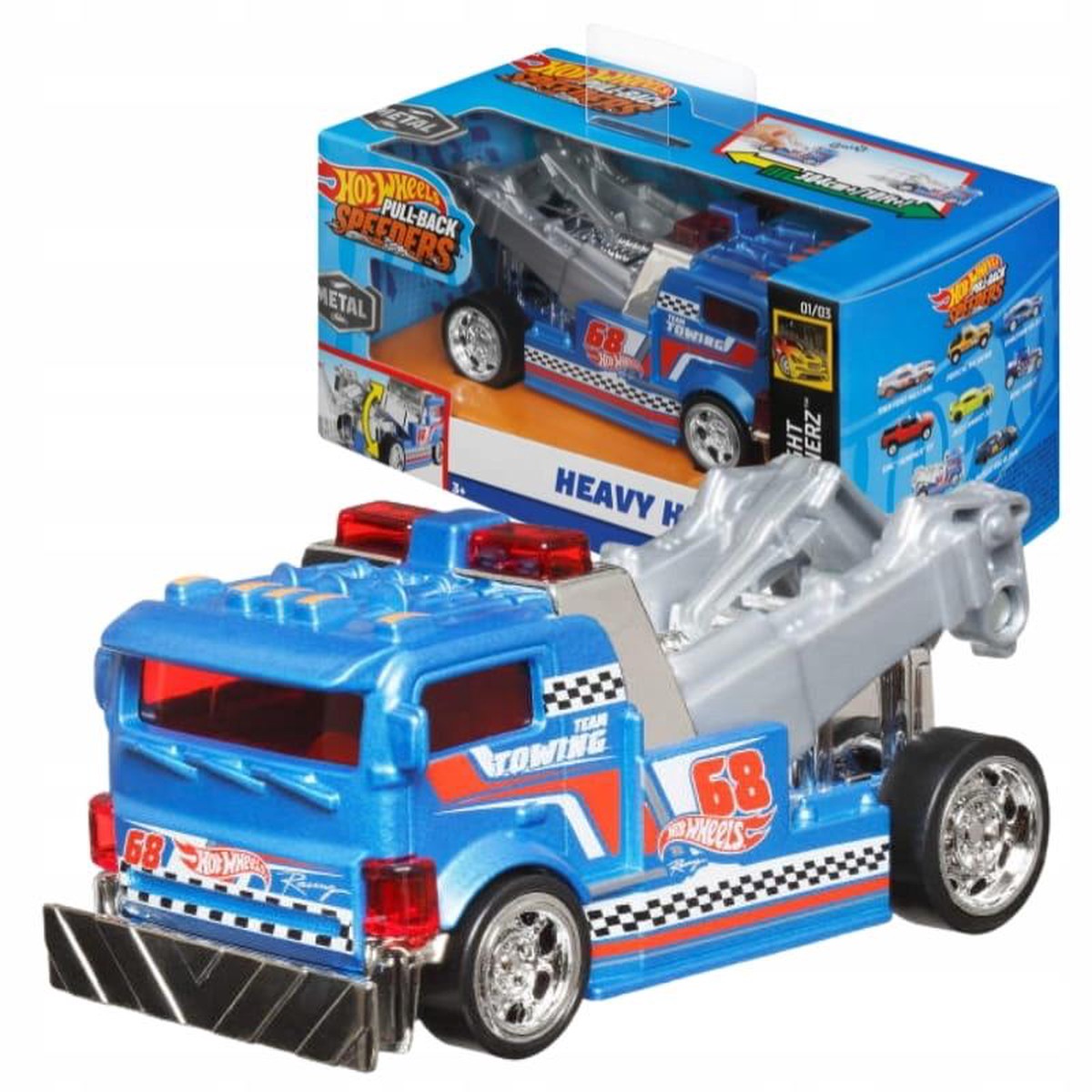 Hot Wheels Pull-Back Speeders 143 Scale Diecast Car – Heavy Hitcher