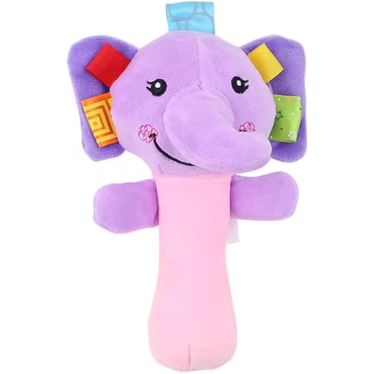 Soft Elephant Rattle Toy for Babies Purple