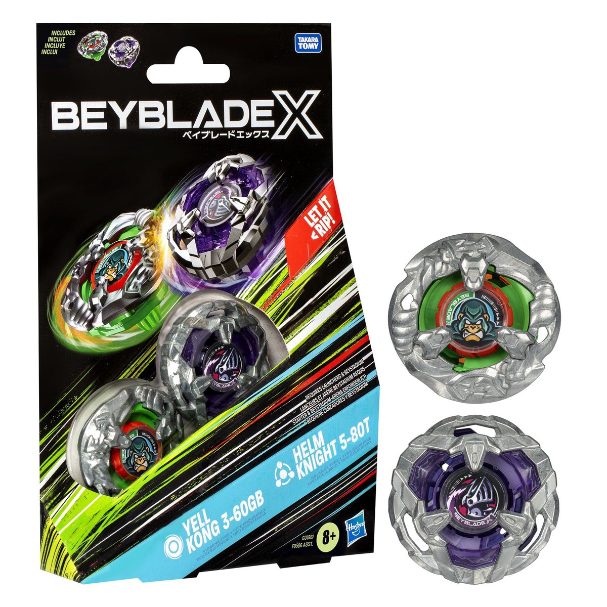 Beyblade X Yell Kong 3-60GB and Helm Knight 5-80T Dual Pack