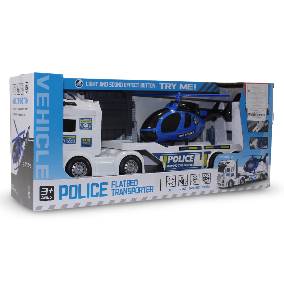 Police Transport Truck with Helicopter Light Sound Effects