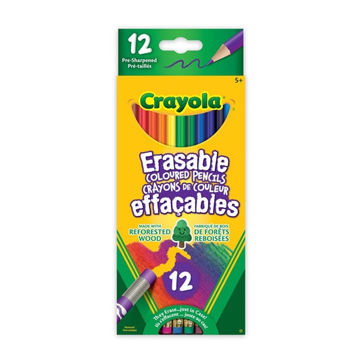Crayola Pencil Crayons- 12 Erasable Coloured Pencils