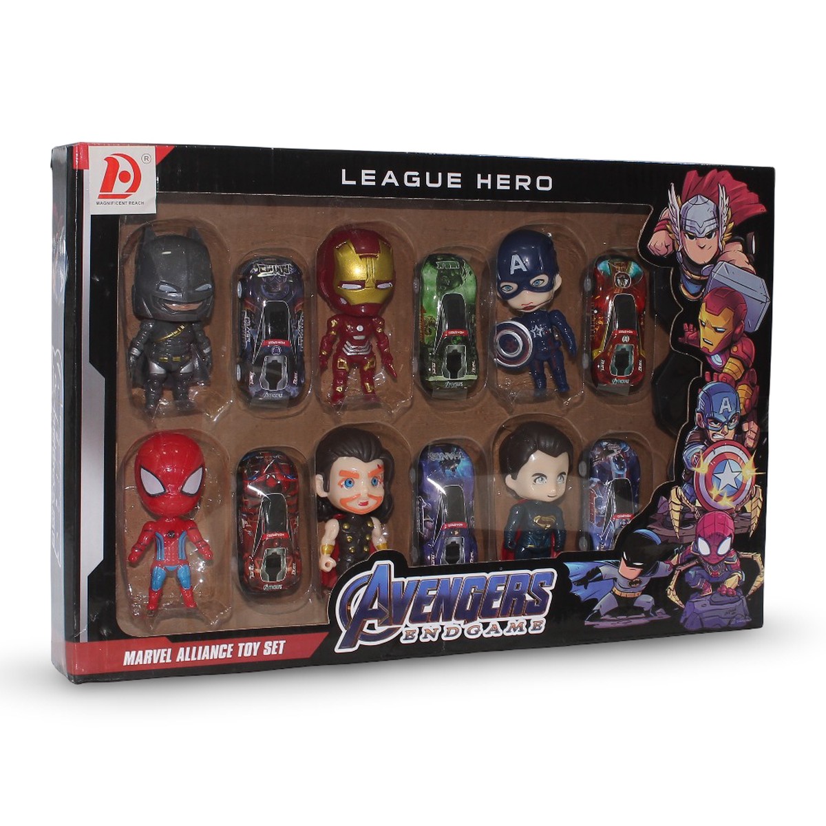 Avengers Endgame League Hero Action Figures 6 Cars