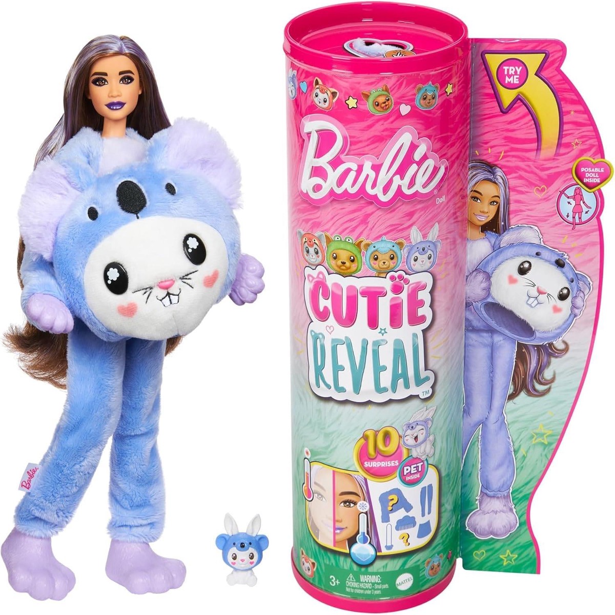 Barbie Purple Cutie Reveal Doll Accessories with Animal Plush Costume
