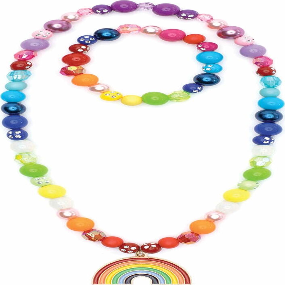 Double Rainbow Necklace Bracelet Set