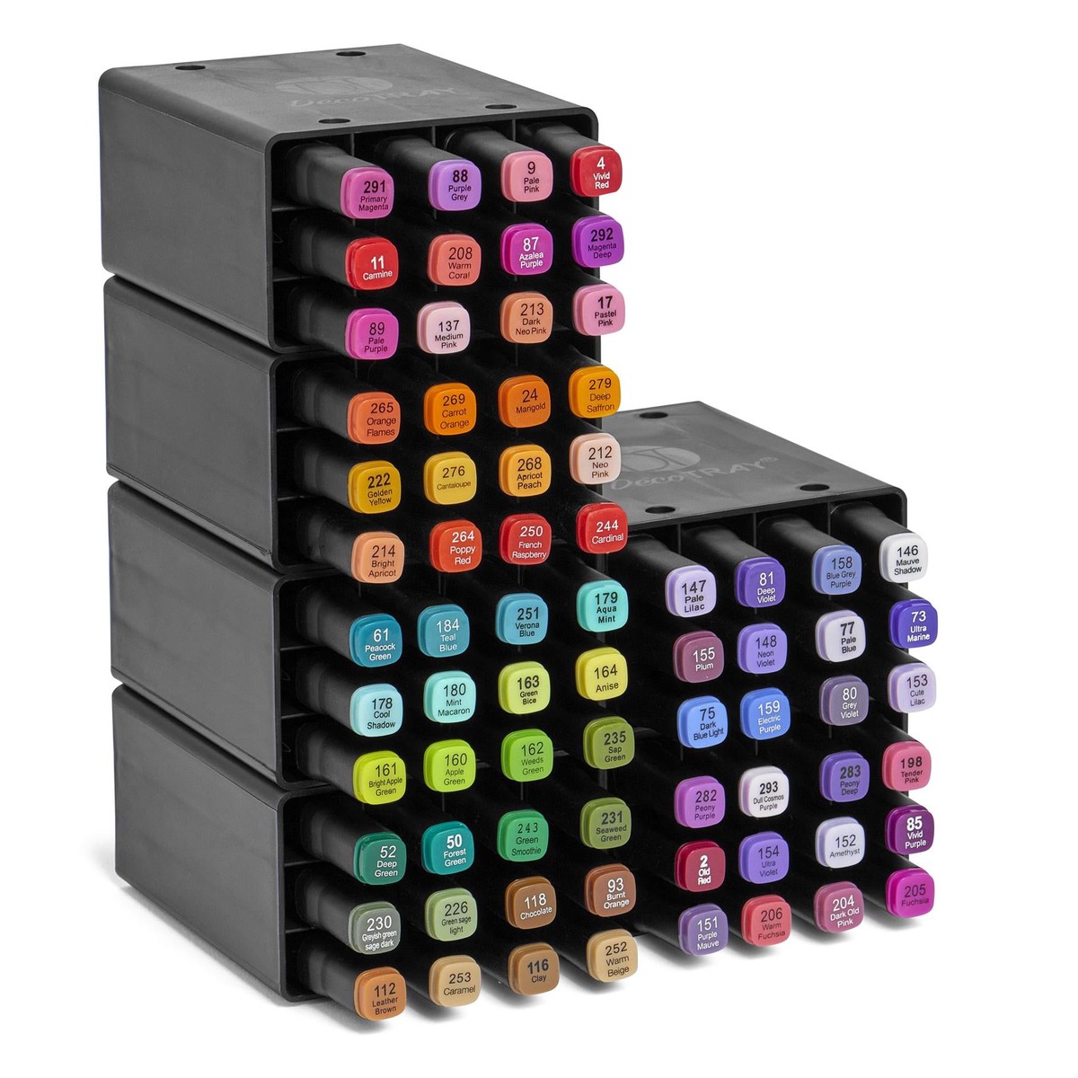 DecoTime 72 Dual Tip Alcohol Markers with Storage Deco Tray