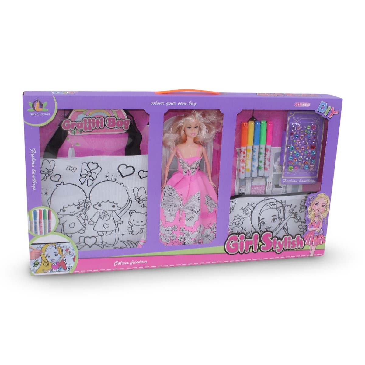 Graffiti Bag with DIY Doll and Accessories