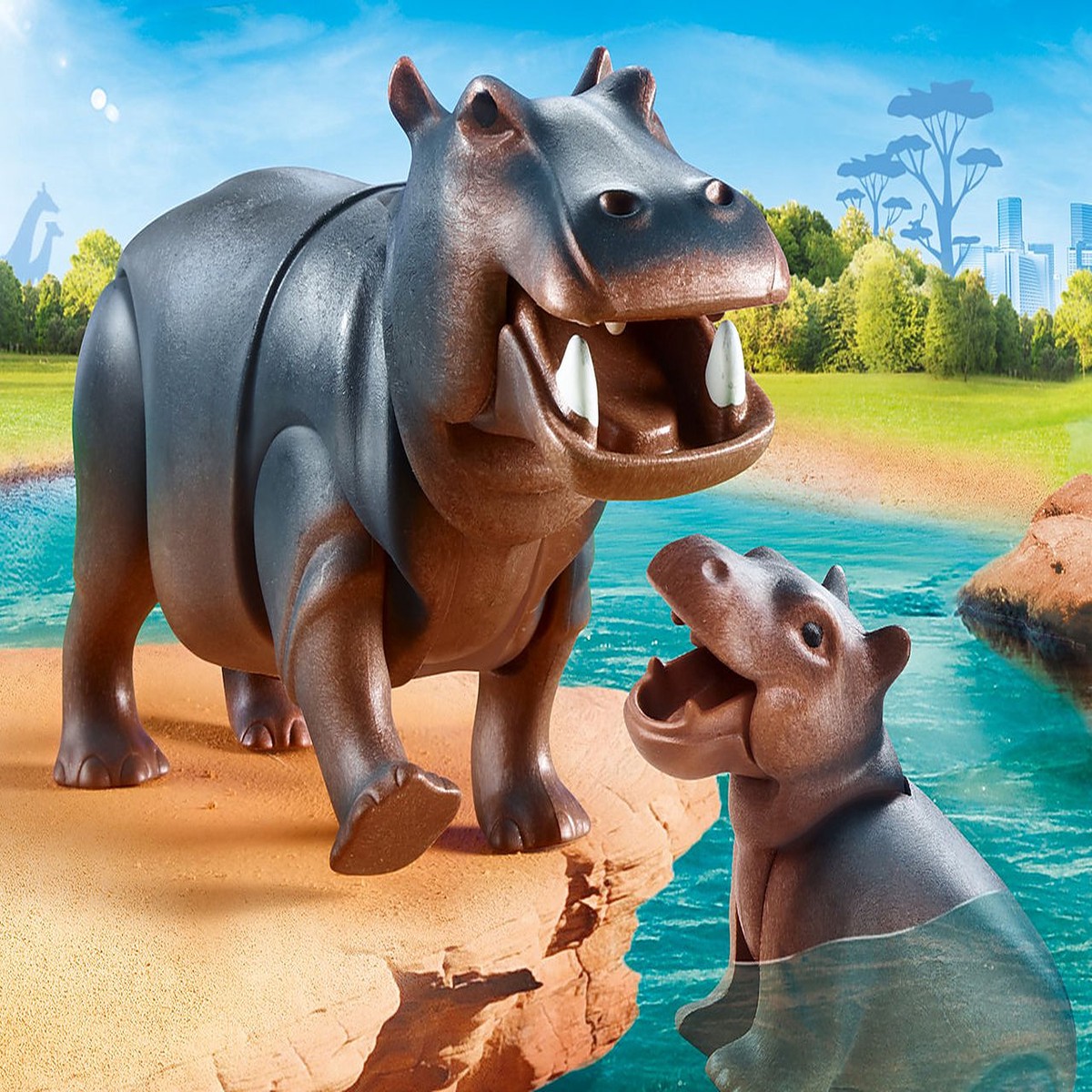 PLAYMOBIL 70354 Adventure Zoo-Hippo with Calf