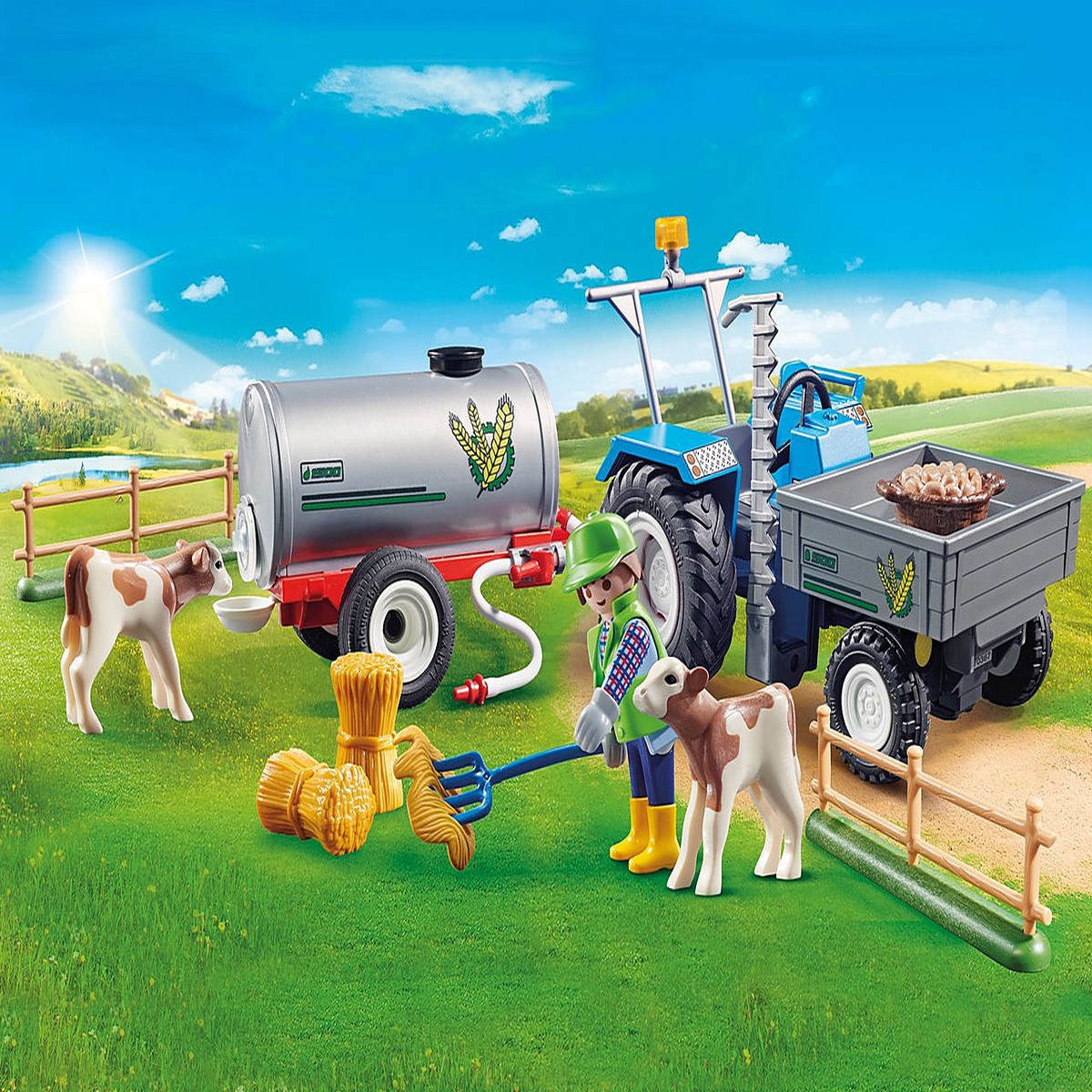 PLAYMOBIL 70367 Loading Tractor with Water Tank