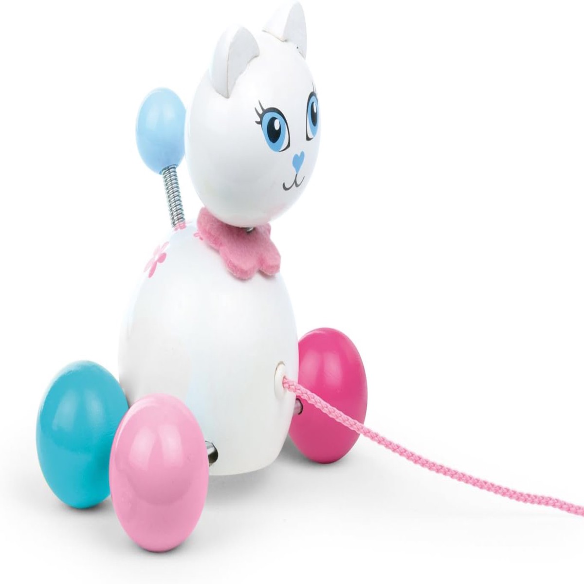 Vilac 1707 White Kitten Pull Along Toy