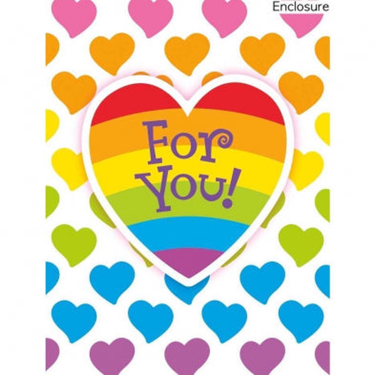 Card Enclosure - Rainbow Hearts