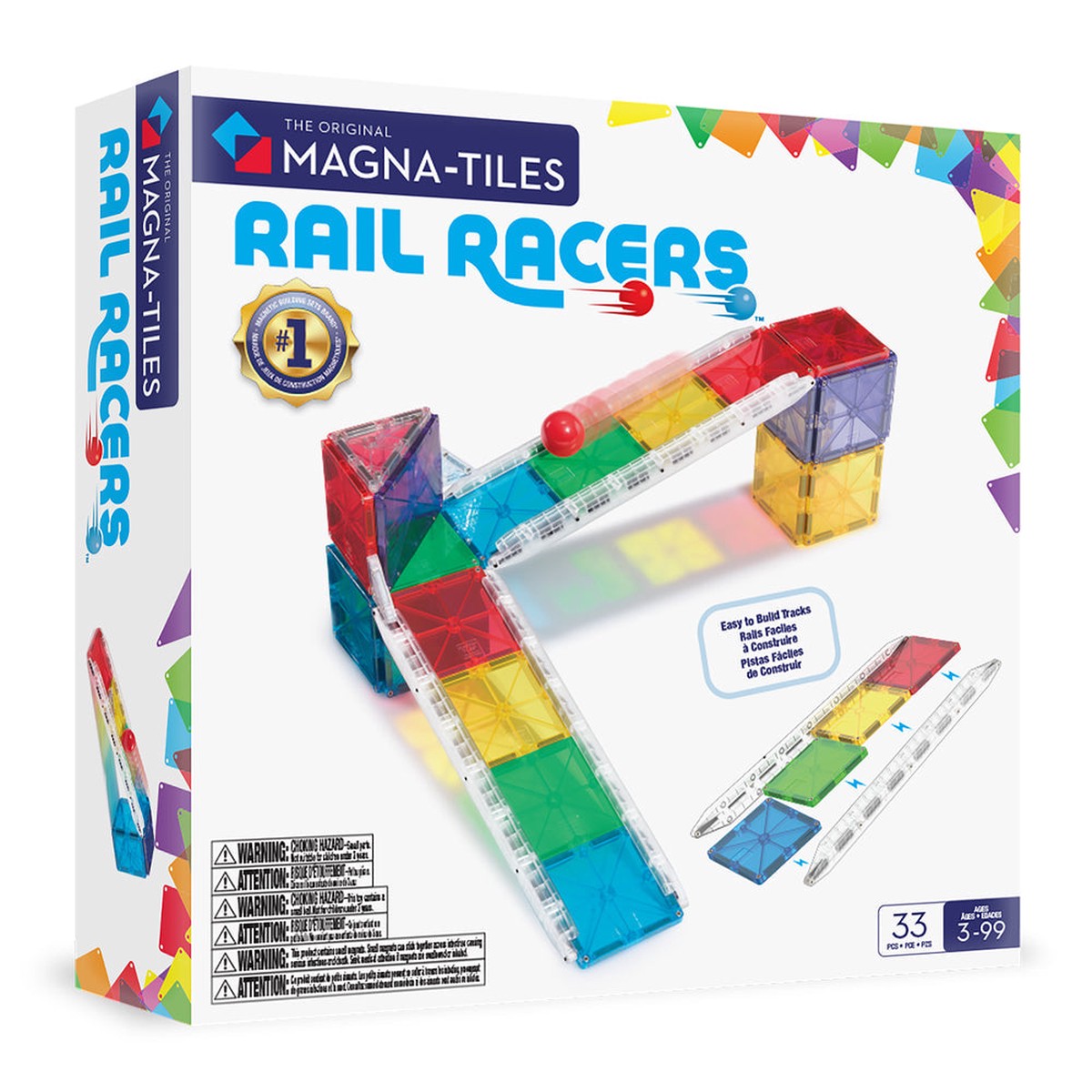Magna-Tiles - 33 pc Rail Racers