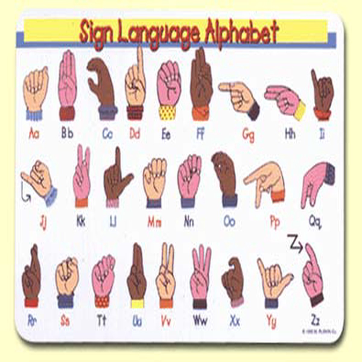 Placemat - Sign Language