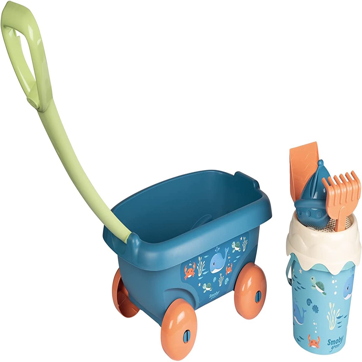 Smoby 867018 Green Garnished Beach Cart