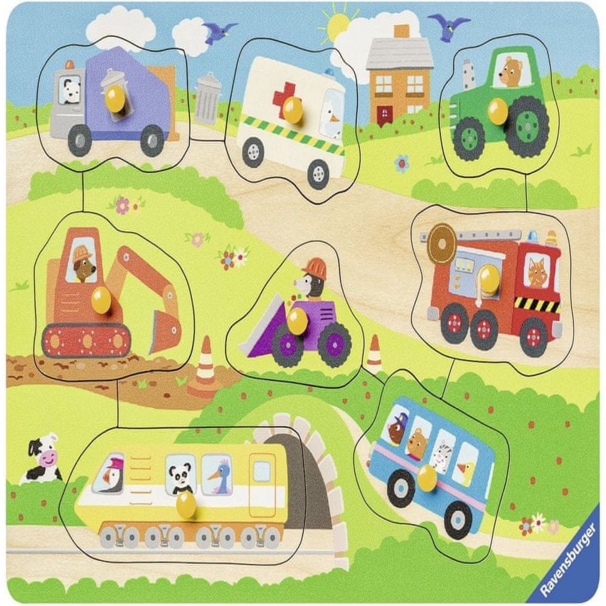 Ravensburger 036844 Wooden 8 Pieces Favourite vehicles