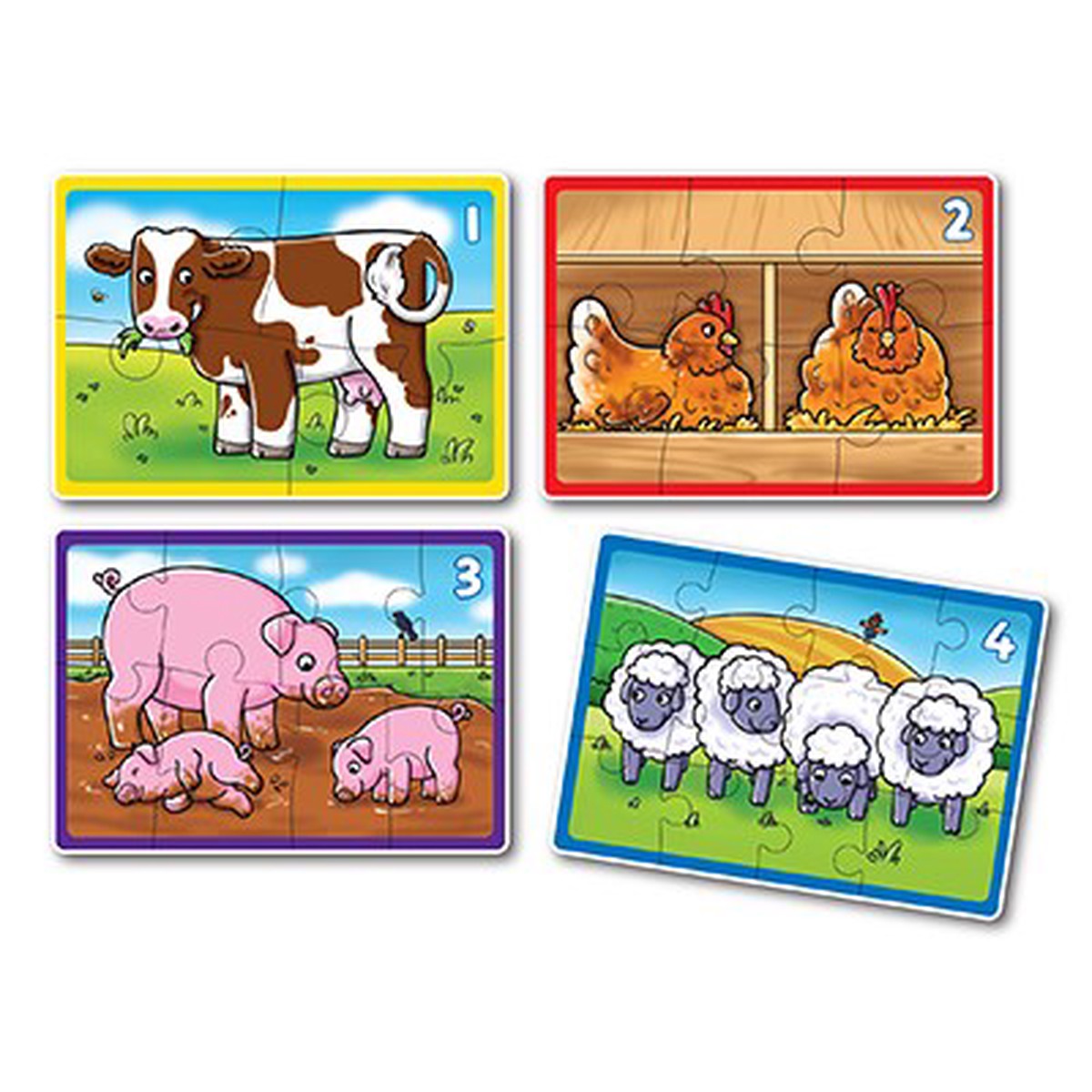 Orchard Toys First Puzzle - 4 to12 Piece Farm 4 In a Box