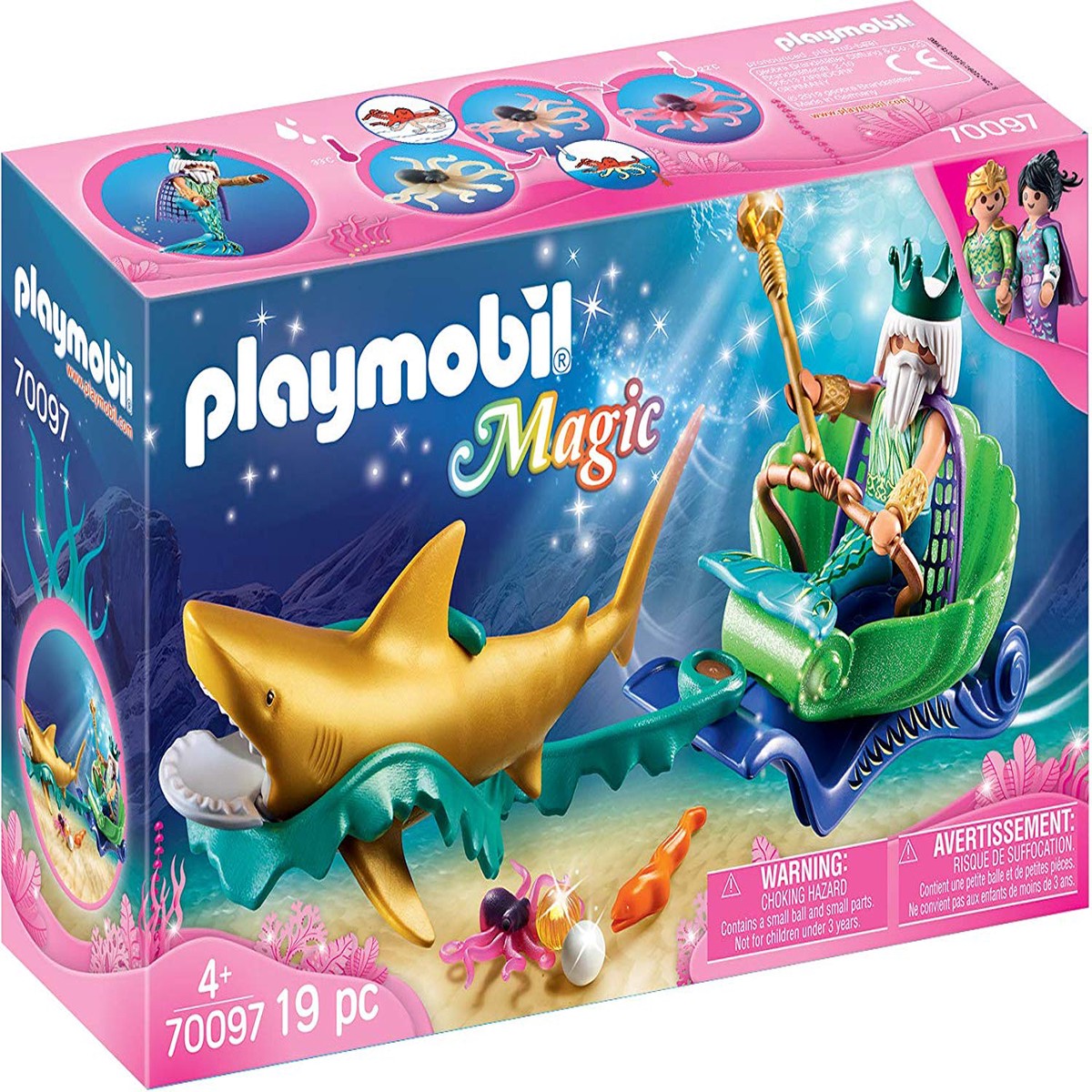 Playmobil Mermaid-King of the Sea with Shark Carriage