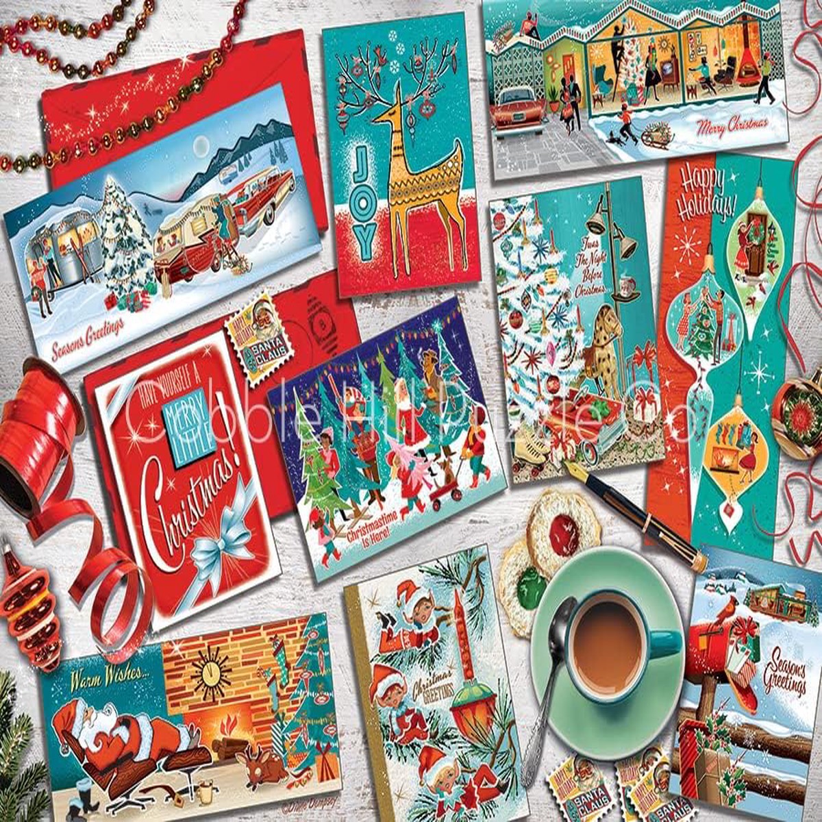 Cobble Hill Christmas - 1000pc Mid Mod Seasons Greetings