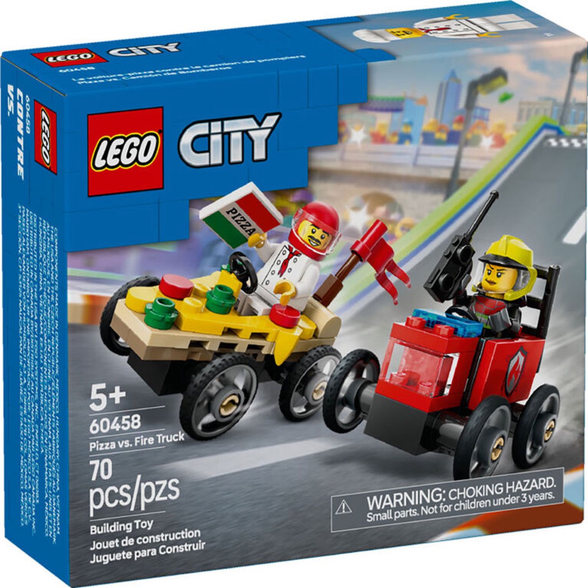 60458 City - Pizza vs Fire Truck Race Car Pack