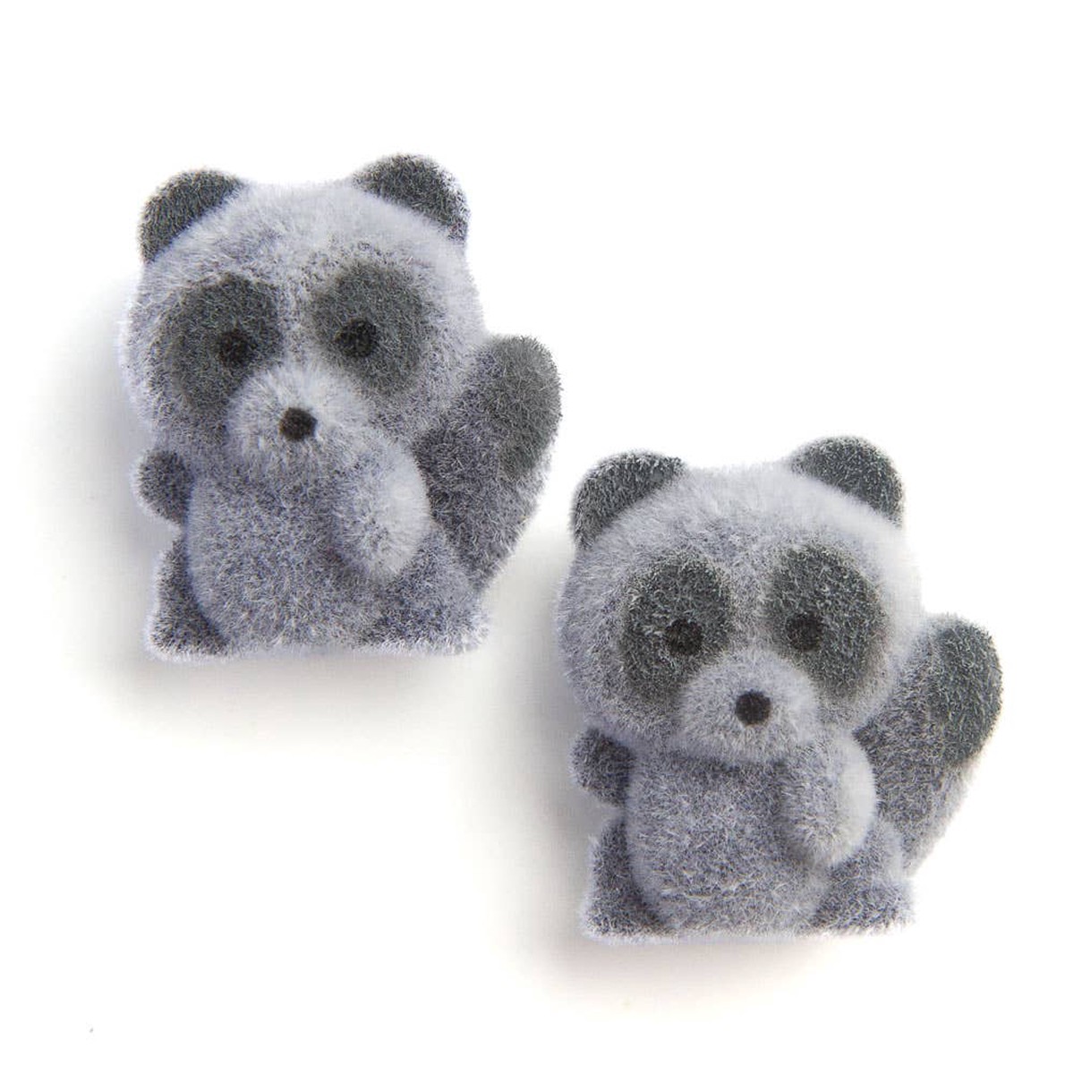 Mini Flocked Animals - Raccoons