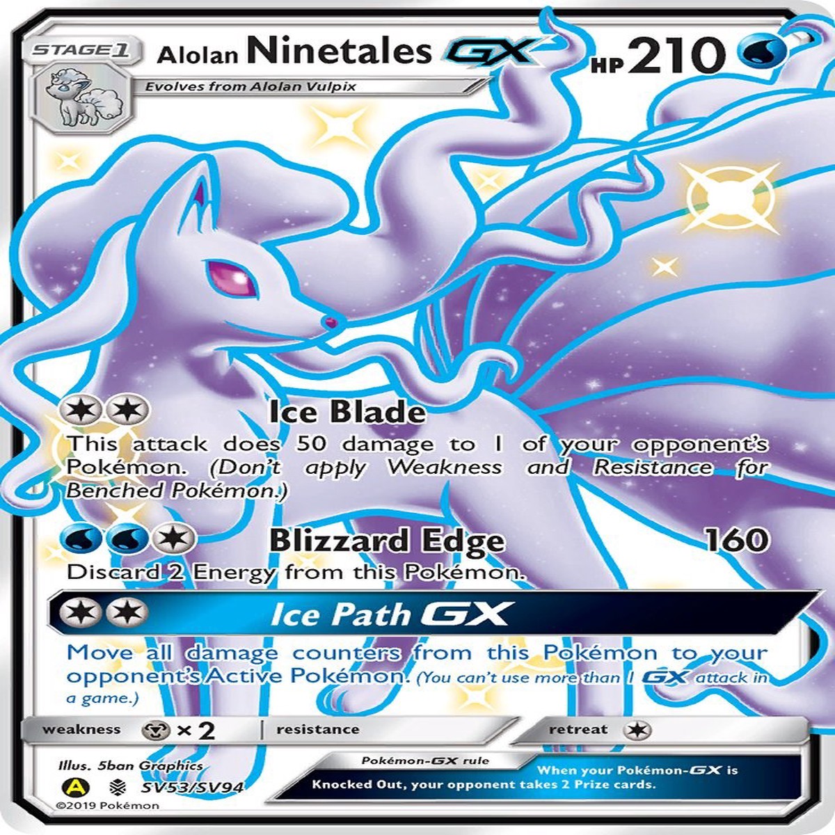 Alolan Ninetales GX HIFSV - SV53SV94