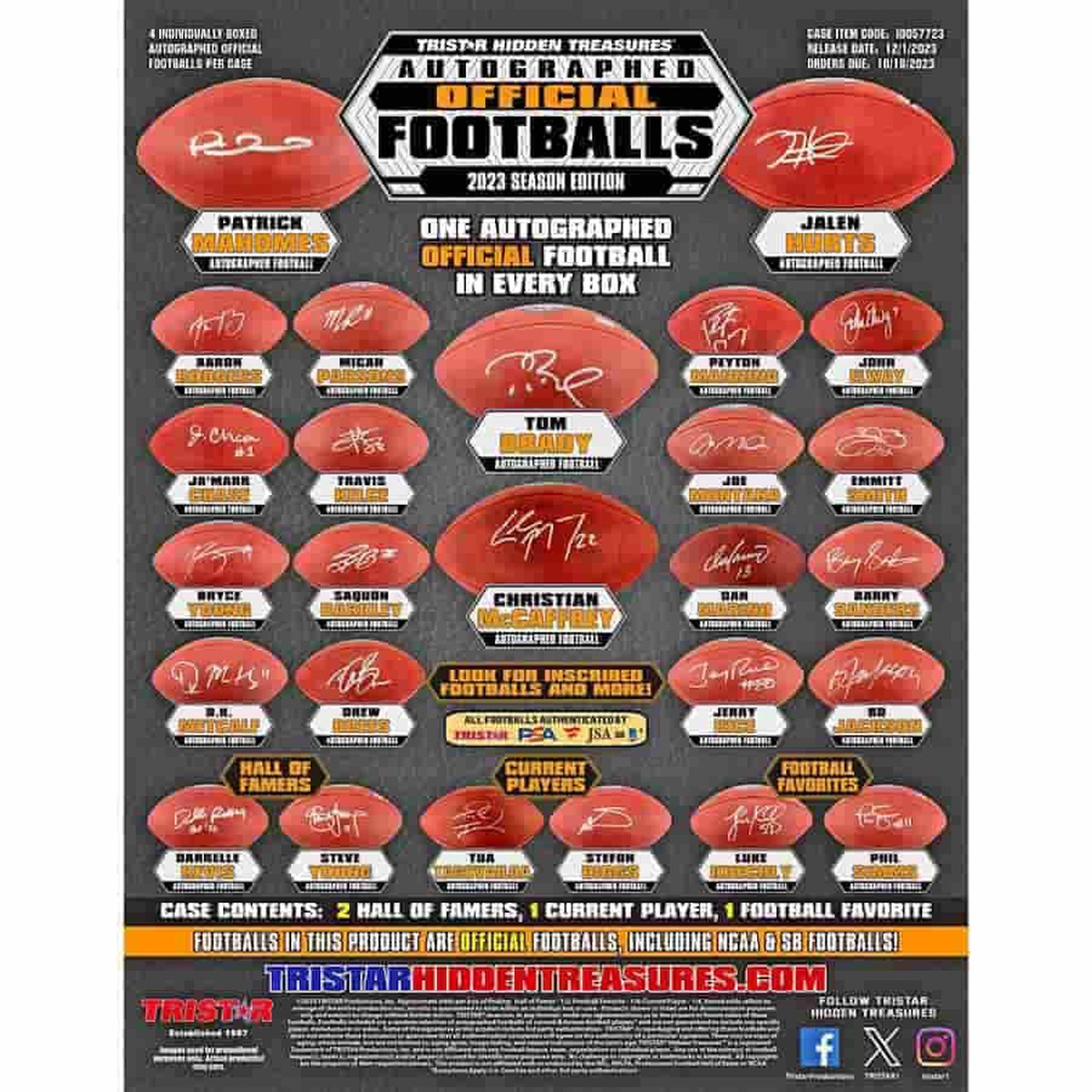 2023 Tristar Hidden Treasures Autographed Authentic Footballs Season Edition