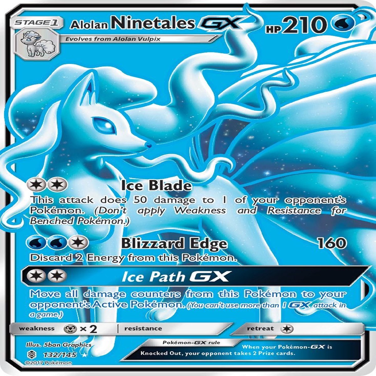 Alolan Ninetales GX (Full Art) SM02 - 132145