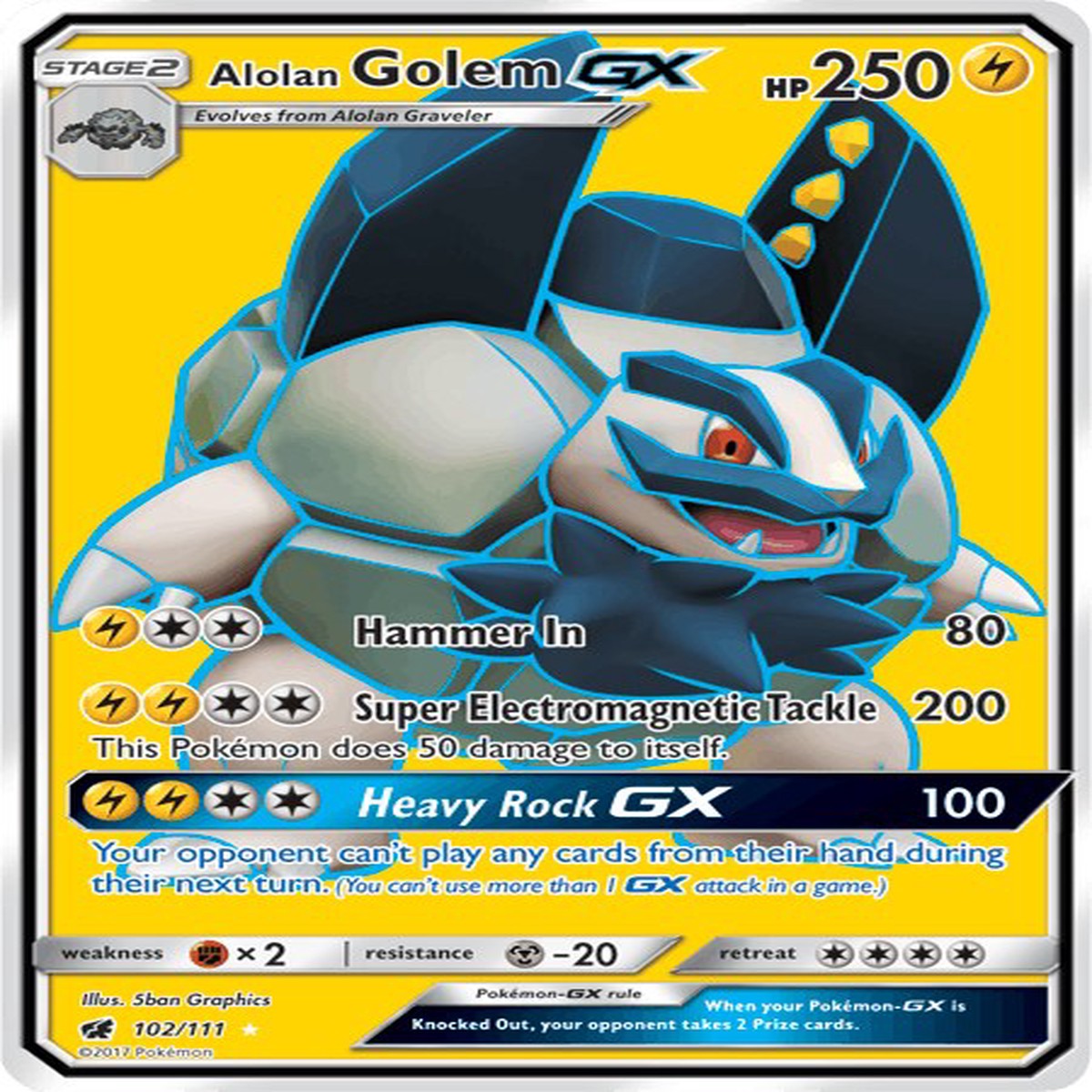 Alolan Golem GX (Full Art) SM04 - 102111