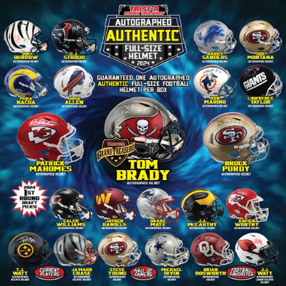 2024 TRISTAR Hidden Treasures Autographed Authentic Full Size Helmets