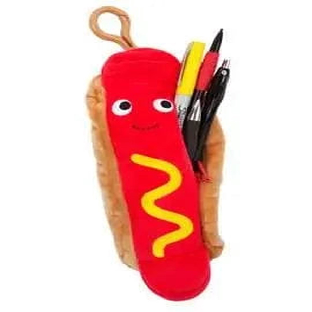 Yummy World Franky Hot Dog Plushie Pencil Case with Clip