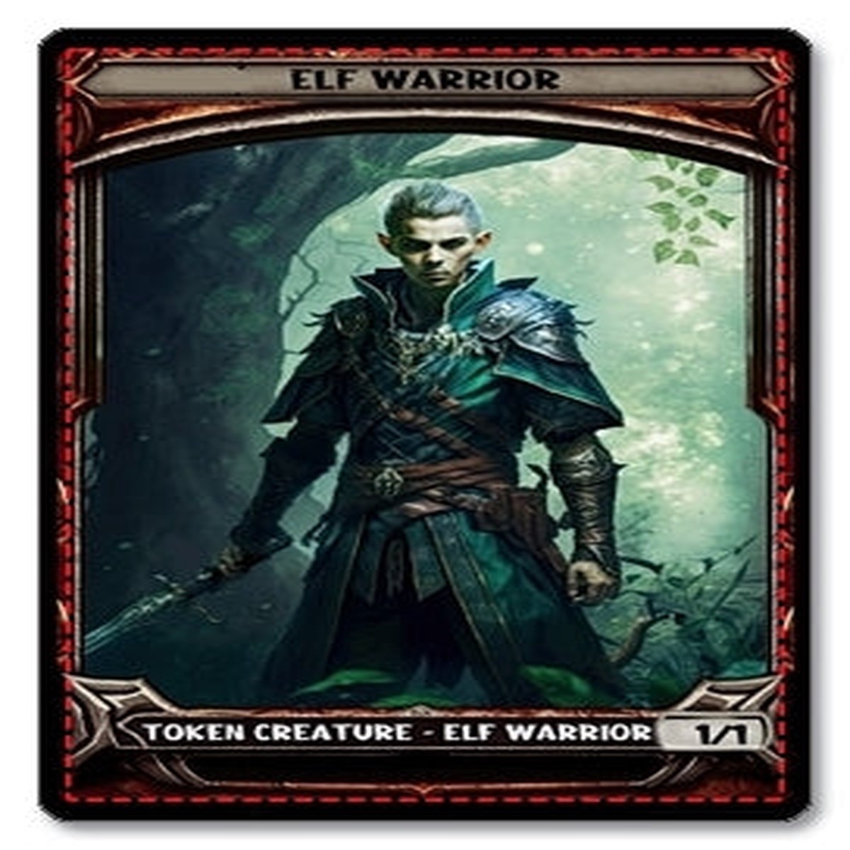 Elf Warrior Token 11 - E4 Custom Foil Token