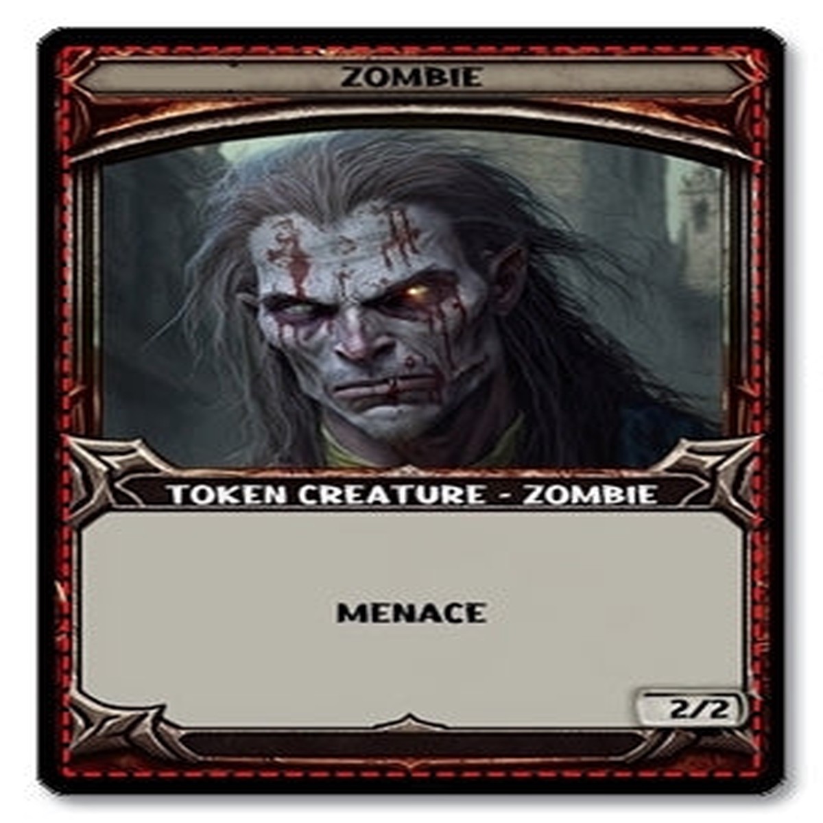 Zombie Token 22 Menace - E4 Custom Foil Token