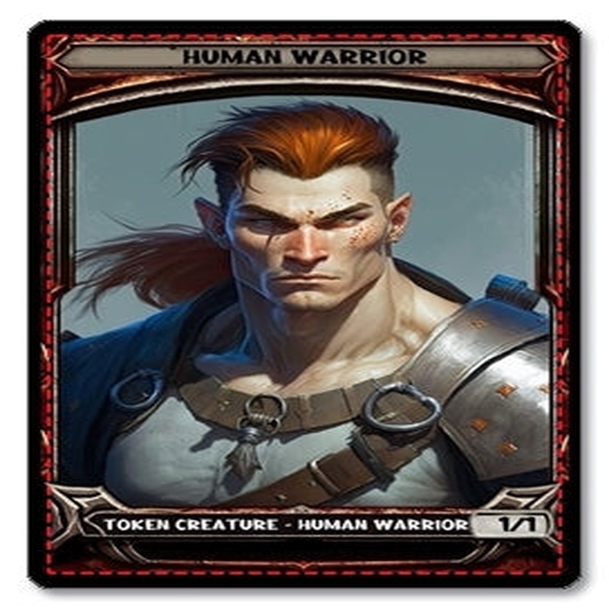 Human Warrior Token 11 - E4 Custom Foil Token