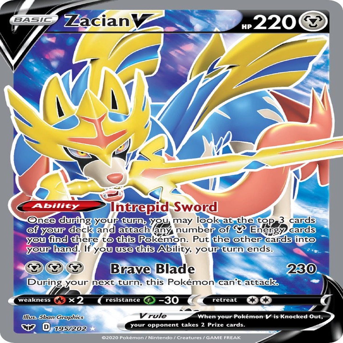Zacian V (Full Art) SWSH01 - 195202