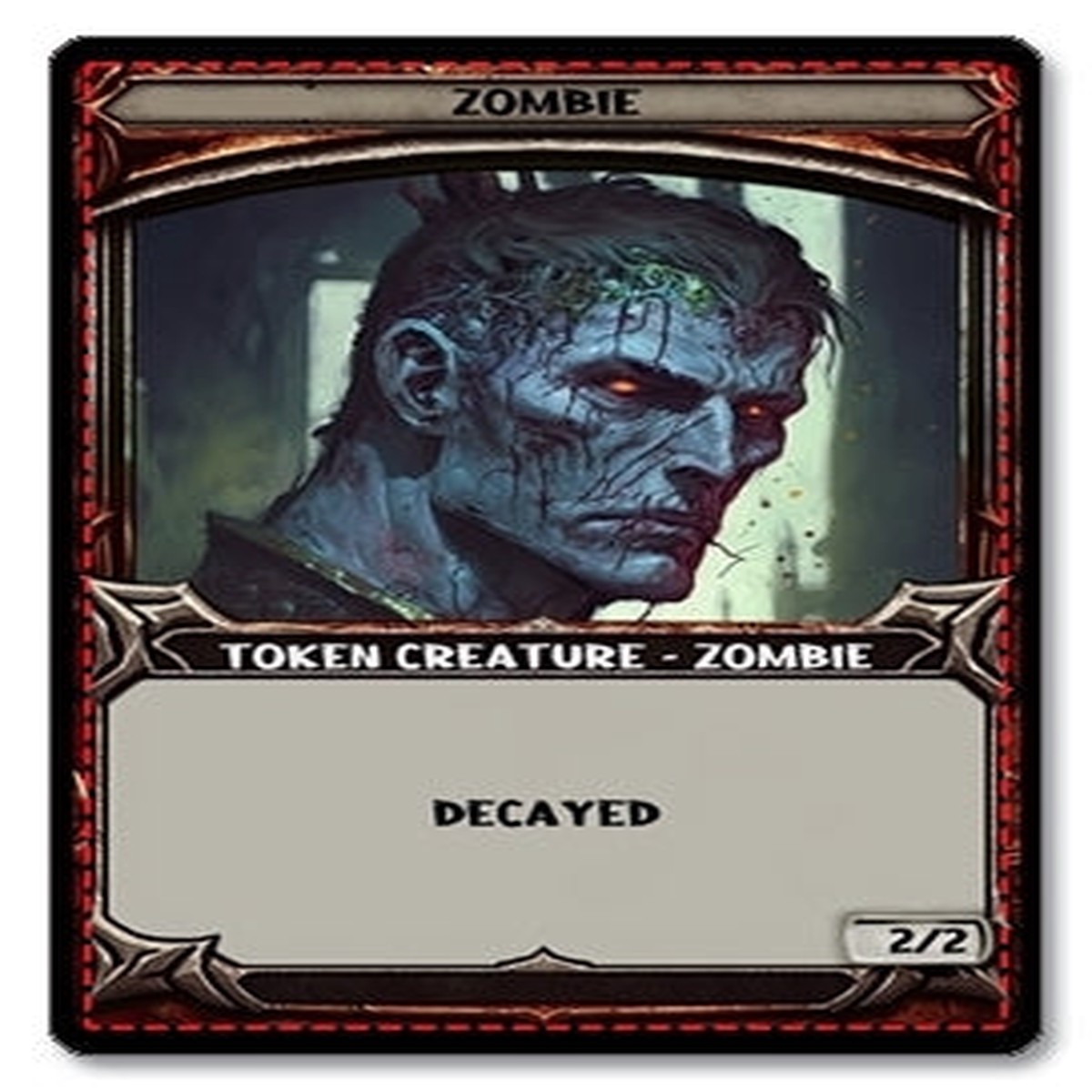 Zombie Token 22 Decayed - E4 Custom Foil Token