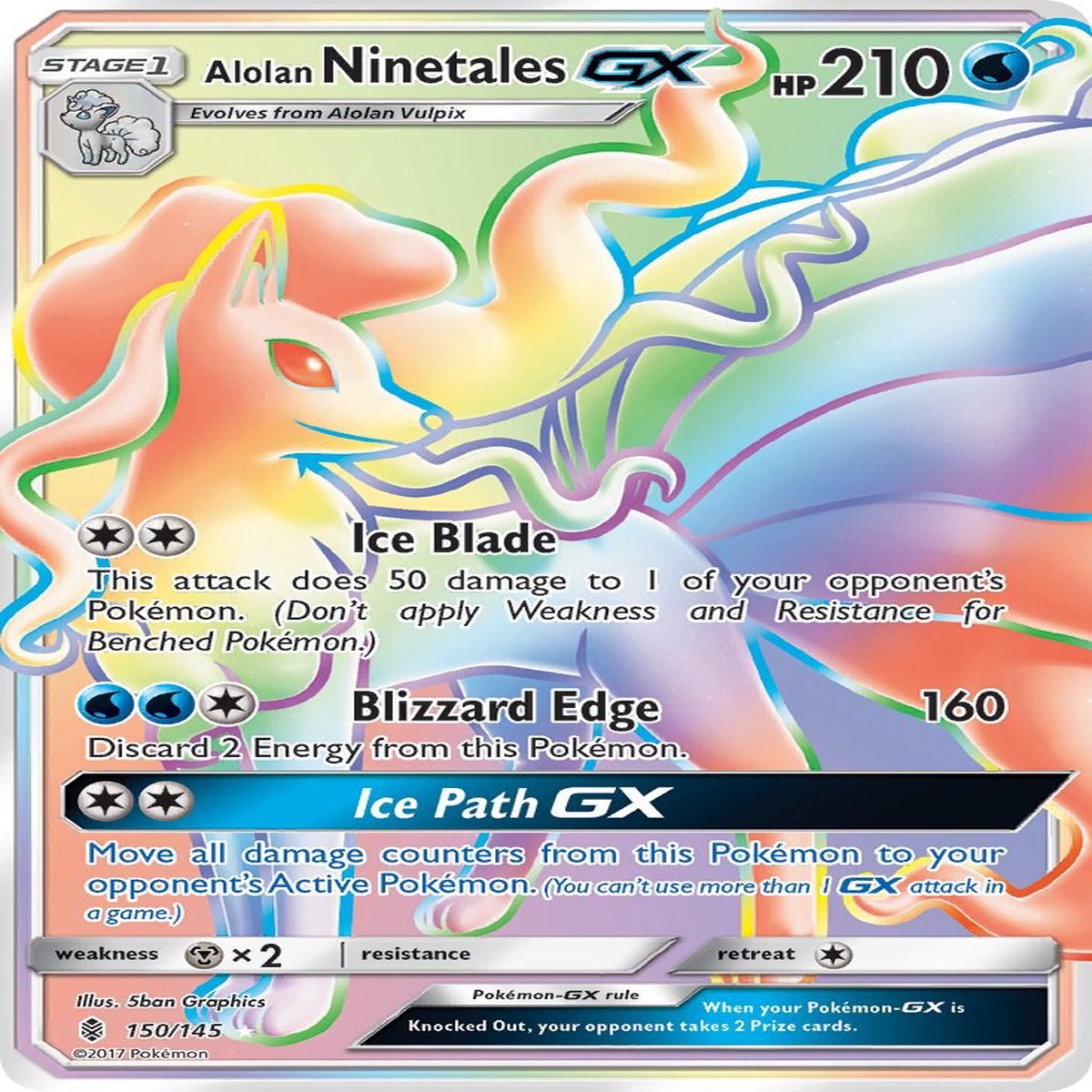Alolan Ninetales GX (Secret) SM02 - 150145