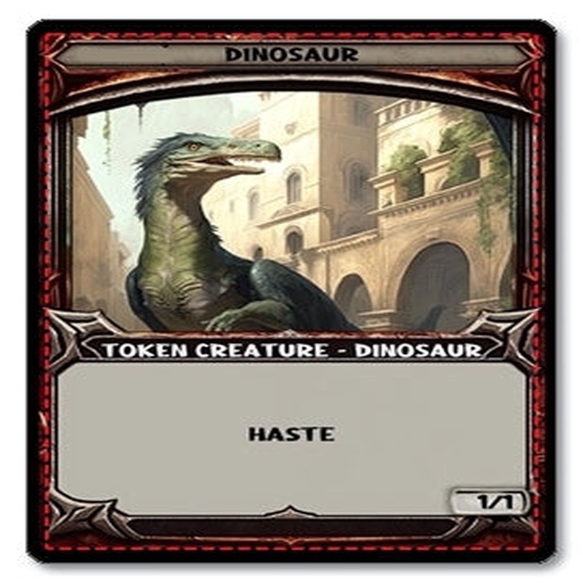 Dinosaur Token 11 Haste - E4 Custom Foil Token